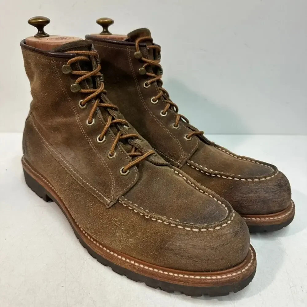 VGUC Frye Dakota Mid Lace Brown Suede Moc Toe Work Boots Soft Toe Men's 13 D